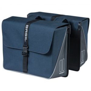 Sacoche Arriere Velo Double Basil Forte 35l Bleu Navy (41x15x43cm) Universel pour Vtc et Vae