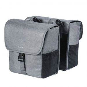 Sacoche Arriere Velo Double Basil Go 32l Gris Clair Fixation Velcros Sur Porte Bagage