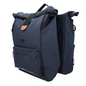 Sacoche Arriere Velo Double Hapo.g Roll-top 2x25l Bleu (61x33x16cm) - Fixation Sangles Reglables et Velcros Sur Porte Bagage