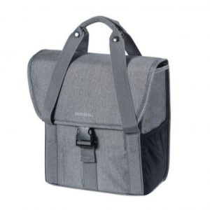 Sacoche Arriere Velo Laterale Basil Go Grise Claire Droit/gauche 16l Fixation Hook-on Porte Bagage