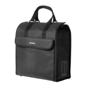 Sacoche Arriere Velo Laterale Basil Mira Noir Droit/gauche 17l Fixation Porte Bagage Sur Crochet Hook