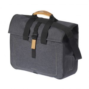 Sacoche Arriere Velo Laterale Basil Urban Dry Business Droit/gauche Gris 20l Waterproof Fixation Hook-on (38x15x37cm)