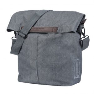 Sacoche Arriere Velo Laterale Sac Bandouliere Basil City Shopper Gris Clair Droit/gauche 14/16l Fixation Hook-on Porte Bagage Fermeture Pliant Anti-pluie