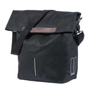 Sacoche Arriere Velo Laterale Sac Bandouliere Basil City Shopper Noir Droit/gauche 14/16l Fixation Hook-on Porte Bagage Fermeture Pliant Anti-pluie