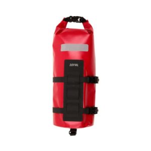 Sacoche de Fourche Velo Zefal Z Adventure Fork Pack Rouge Fixation Sangles Auto Agrippantes (Lg36.5cmxd15 - 6litres)