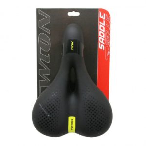 Selle Gravity City Ergonomic Elastomere Homme Moderate Noir à Memoire de Forme avec Trou Central 260x185mm