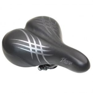 Selle Gravity City Strace Phoenix Homme Moderate Noir 259x185mm avec Chariot Rail Acier Noir