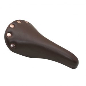 Selle Gravity Route Vintage Colori Marron avec Rivets Rail Acier 263x148mm