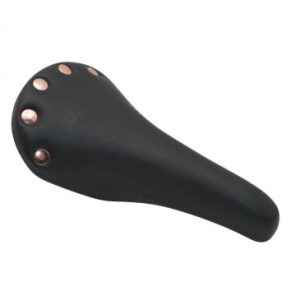 Selle Gravity Route Vintage Colori Noir avec Rivets Rail Acier 263x148mm