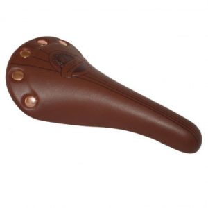 Selle Gravity Route Vintage Marron Clair avec Rivets 278x155mm Rail Acier