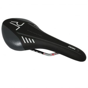 Selle Gravity Route / VTT Ario Noir Deco Blanc/gris 285x136mm Rail Cromoly Gris