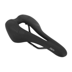 Selle Gravity Route / VTT Noir Madsad1 avec Trou Central 269x140mm Rail Acier Noir