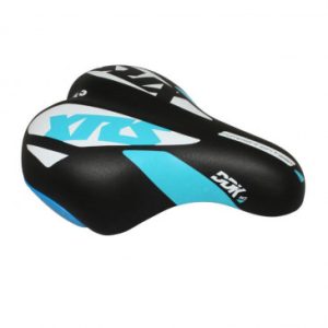 Selle Junior Gravity Xrs Noir Deco Bleu/blanc 203x145mm Rail Acier Noir