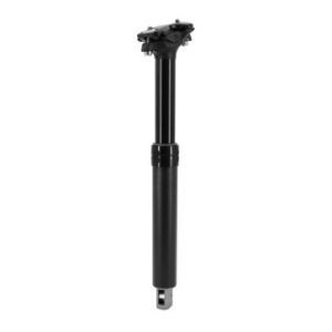 Tige de Selle VTT Telescopique Dropper Air / Huile Alu Noir Diam. 27.2 L356mm (Reglage Par Cable Interne Debattement 100mm) Manette Commande Au Cintre