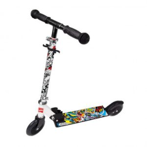 Trottinette Enfant Disney 2 Roues Avengers Acier Pliable et Reglable avec Frein Roue Arriere