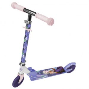 Trottinette Enfant Disney 2 Roues Frozen Acier Pliable et Reglable avec Frein Roue Arriere