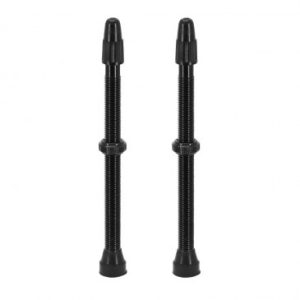 Valve de Pneu Tubeless Presta Vittoria 80 Mm Alu Noir Obus Demontable (Vendu à La Paire Sur Carte)