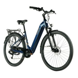 Velo Electrique/vae City 28 Leader Fox Nara 2023 Mixte Bleu 7v Moteur Roue Ar Bafang 36v 45nm Batterie 15ah (20' '- H52cm - Taille L - pour Adulte de 178cm à 185cm)