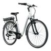 Velo Electrique/vae City 28 Leader Fox Park 2024 Mixte Blanc Brillant 7v Moteur Roue Ar Bafang 36v 45nm Batterie 15ah (16