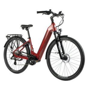 Velo Electrique/vae City 28 Leader Fox Saga 2023 Mixte Rouge Tigre 8v Moteur Central Bafang M300 36v 80nm Batterie 15ah (16