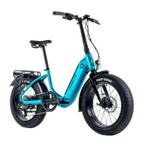 Velo Electrique/vae Pliant Fat Bike 20 Leader Fox Cody 2024 Mixte Bleu Clair 7v Moteur Roue Ar Bafang 36v 80nm Batterie 16ah