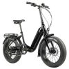 Velo Electrique/vae Pliant Fat Bike 20 Leader Fox Cody 2024 Mixte Noir 7v Moteur Roue Ar Bafang 36v 80nm Batterie 16ah