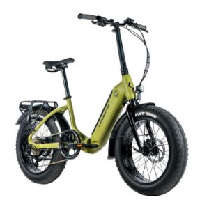 Velo Electrique/vae Pliant Fat Bike 20 Leader Fox Cody 2024 Mixte Vert Kaki Mat 7v Moteur Roue Ar Bafang 36v 80nm Batterie 16ah