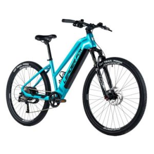 Velo Electrique/vae VTT 29 Leader Fox Arimo 2024 Femme Bleu Clair 9v Moteur Roue Ar Bafang 36v 45nm Batterie 20ah (19'' - H48cm - Taille L - pour Adulte de 178cm à 185cm)