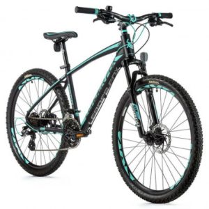 Velo Musculaire VTT 26 Leader Fox Factor 2022 Noir Mat/vert Clair 7 V Cadre Alu 18 Pouces (Taille Adulte 170 à 178 Cm)