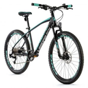 Velo Musculaire VTT 26 Leader Fox Factor 2023 Noir Mat/vert Clair 8 V Cadre Alu 20 Pouces (Taille Adulte 180 à 188 Cm)