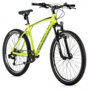 Velo Musculaire VTT 26 Leader Fox Mxc 2023 Homme Jaune Fluo 8v Cadre 14 Pouces (Taille Adulte 150 à 158 Cm)