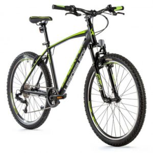 Velo Musculaire VTT 26 Leader Fox Mxc 2023 Homme Noir Mat/vert 8v Cadre 20 Pouces (Taille Adulte 180 à 188 Cm)