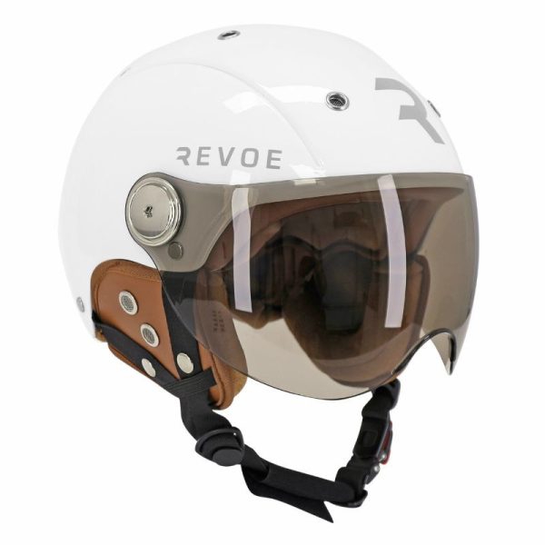 Casque Velo Adulte Revoe Premium Urbain-City Blanc Sky Taille 59-60 Visiere Reglable