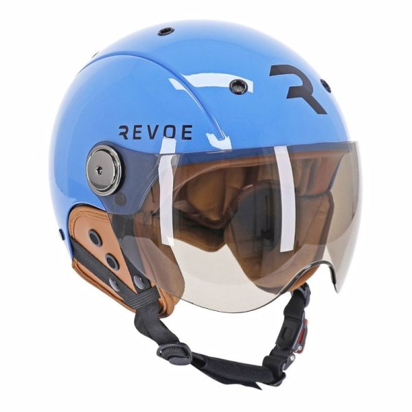 Casque Velo Adulte Revoe Premium Urbain-City Bleu Petrol Taille 57-58 Visiere Reglable