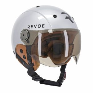 Casque Velo Adulte Revoe Premium Urbain-City Gris Silver Taille 57-58 Visiere Reglable