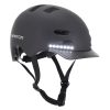 Casque Velo Adulte Newton City V3 Noir Mat In-Mold Avec Visiere Et Lock Taille 58-61 Avec Systeme Eclairage Avant Arriere Integre En Usb (Vendu En Boite)
