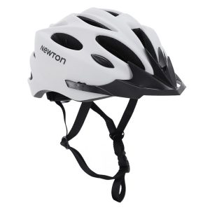 Casque Velo Adulte Newton Route-Vtt Sport Gris Clair Mat In-Mold Taille 58-61 Avec Visiere Et Lock (Vendu En Boite)