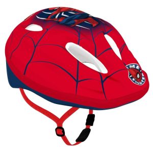 Casque Velo Enfant Disney Spiderman Rouge Avec Molette Reglage Taille 52-56 (Vendu Sur Carte).