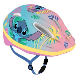 Casque Velo Enfant Disney Stitch Rose Avec Molette Reglage Taille 52-56 (Vendu Sur Carte)