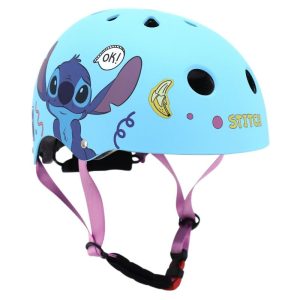 Casque Velo Enfant Disney Stitch Bleu Avec Molette Reglage Taille 52-56 (Vendu Sur Carte)