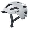 Casque Velo Adulte Abus Urbain Hyban 2.0 Blanc Polaire Eclairage Integre Taille  M (52-58Cm) Reglage Molette