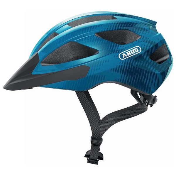 Casque Velo Adulte Abus Route Macator Bleu Acier Taille  M (52-58Cm) Reglage Molette