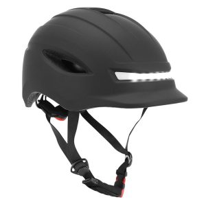 Casque Velo-Trottinette Adulte Urbain-City Cp02 Noir Eclairage Integre Avec Clignotant + Commande Au Cintre Taille L Reglage Molette - Selection Gravity-