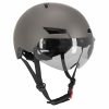 Casque Velo-Trottinette Adulte Urbain-City Cp03 Gris Eclairage Integre Et Visiere Taille L Reglage Molette - Selection Gravity-