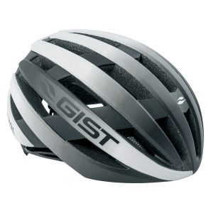 Casque Velo Adulte Gist Route Revol Blanc-Noir Femme Et Junior Full In-Mold Taille 52-55 Reglage Molette
