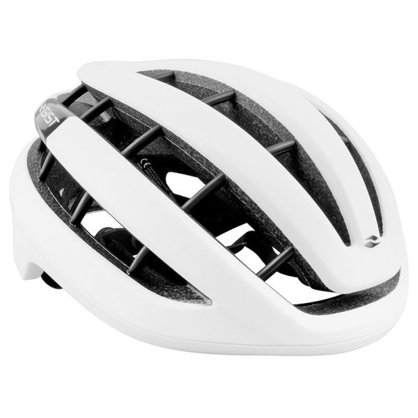 Casque Velo Adulte Gist Route Rapido Blanc Mat Taille 56-62 Reglage Molette 255Grs