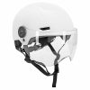 Casque Velo Adulte Urbain Trendy Blanc Avec Visiere Et Molette De Reglage Taille 55-58 (Vendu A L'Unite)
