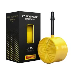 Chambre A Air Velo 700 X 23-32 Pirelli P Zero Smartube Tpu Valve Presta Jaune - Noir 80 Mm