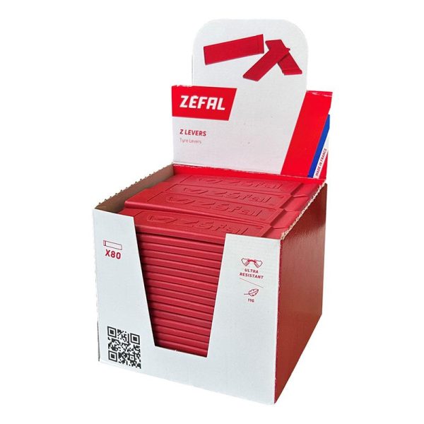 Demonte Pneu Velo Zefal Zlevers Incassable Rouge (Boite Carton De 80)