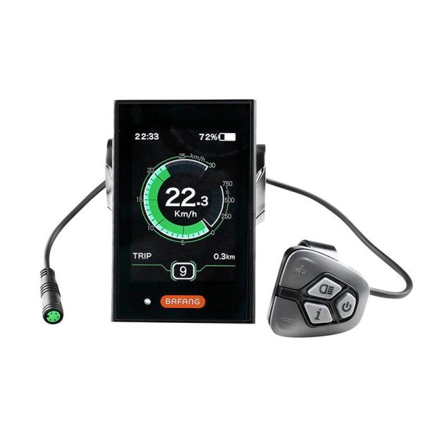 Compteur - Display Avec Unite De Commande Vae Bafang Dp C18 Uart Pour Moteur Central Noir (Support 22